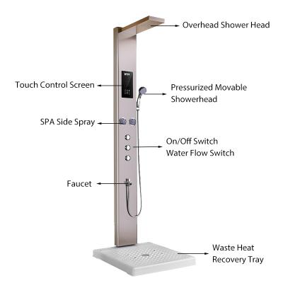 China Hotel Instant Water Heater OEM Bath Instant Electric Water Heater Shower Touch LED Screen Panel Integrated Water Heater for sale