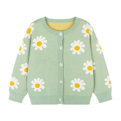 China Fashion Winter Mianzhi Child Girls Kids Girls Thick Cardigan Sweater Coat Breathable Soft Cute Flower Long Sleeve for sale