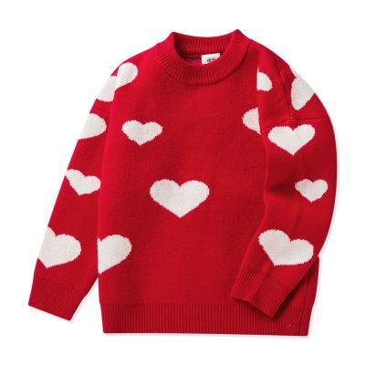 China Mianzhi Loose Round Christmas Sweater Neck Red Sweater Hearts Friendly Warm And Cozy Cardboard Cozy For Kids for sale