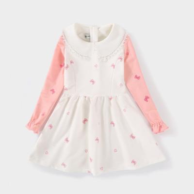 China Korean Spring Breathable Children's Spring Long Sleeve Children's Casual Sweet Thin Line Fit A-Line Collar Girl Dresses 2022 for sale