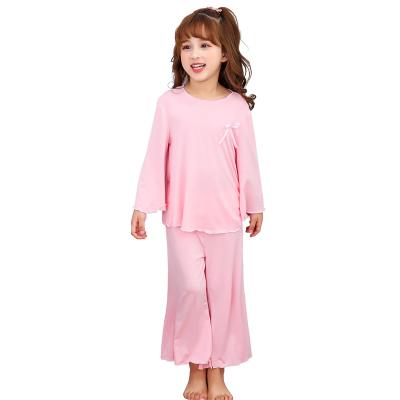 China Wholesale Breathable Multicolored Loose And Comfortable Trumpet Sleeve 2 Pcs Girls Kids Thin Pajamas Set For Summer for sale