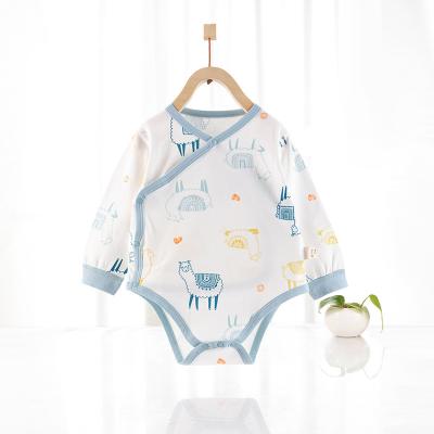 China 100% Cotton Round Collar Long Triangle Skin-Friendly Cotton Rompers Wholesale Unisex Baby Jumpsuits And Breathable Sleeve For Spring for sale