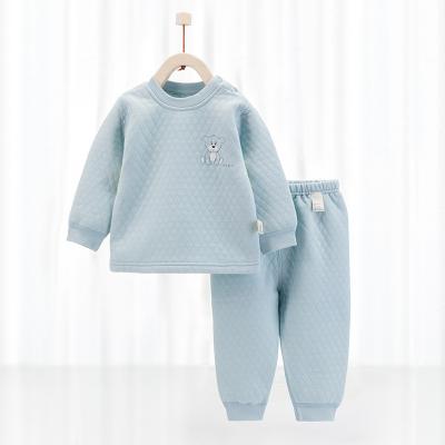 China Mianzhi Solid Color Breathable Diamond Shoulder Buckle Unisex Cute Baby Clothes Gift Set 100% Cotton For Winter for sale