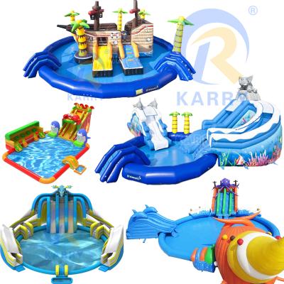 China Supplier Environmental Friendly Professional Inflatable Water Park Water Moving Land Park for sale