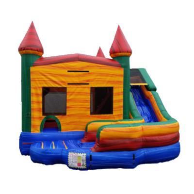 China Colorful PVC Bouncy Castle With Slide Symphony PVC Air Bouncy Castle Combo Inflatable Jumping House for sale