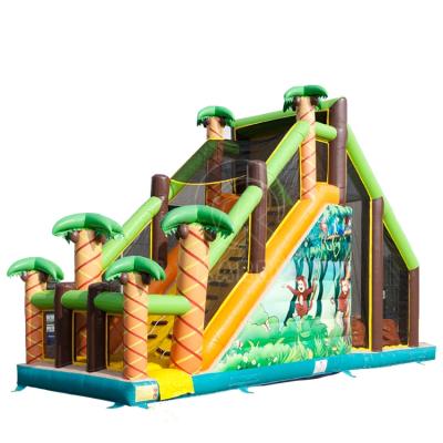 China PVC Inflatable Obstacle Course Jungle Jumping Tropical Inflatable Obstacle Course for sale