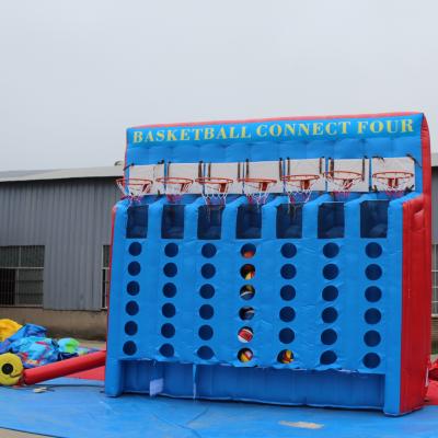 China Kids Outdoor Playground Inflatable Basket Ball Connect Four Interactive Games, Interactive Inflatable Games Game For Event for sale