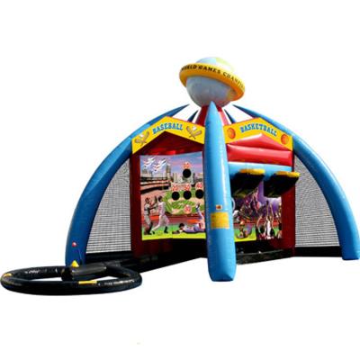 China Outdoor Playground Sports Games Inflatable Interactive Football Party 5 In 1 Interactive Inflatable Game for sale