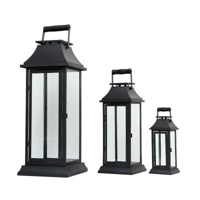 China Hot Selling Classic Metal Candle Lantern 3 Holder Home Decoration Set With Strong Handle for sale