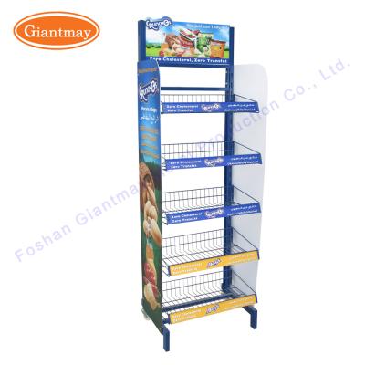 China Metal potato chips sanck wire locker floor display rack light duty rack for sale for sale