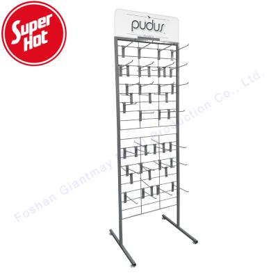 China Easy Assembly Giantmay Shelf Grid Display Rack Retail Metal Wire Mesh Stand Free Standing for sale