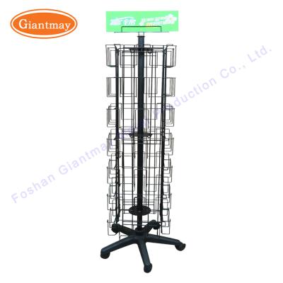 China Rush 4 Sided Rotating Wire Shelf Greeting Card Holder Display Stand Rack For Cards for sale