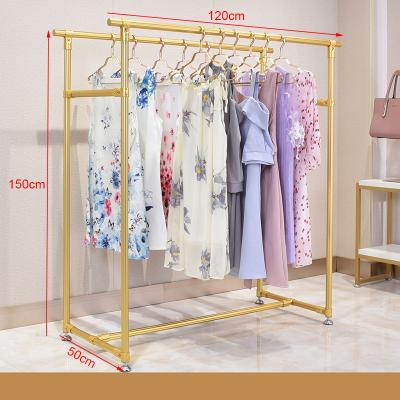 China Giantmay Easy Store Assembly Fabric Showroom Hanging Rack Stainless Steel Clothing Display Stand for sale