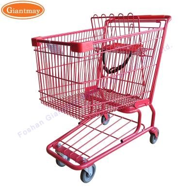 China Super Unveiling American Style Mall Shopping Trolley Metal Supermarket Trolley for sale