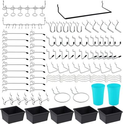 China Retail Industry 167 Pieces Peg Board Peg Board Bins Peg Locks Ergomic Hook Wall Frame Cheap Hook Pegboard for sale