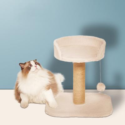 China Viable Sisal Cat Scratching Post For Cats Kitten Climbing Post Jumping Tower Toy With Ball Cat Scraper for sale