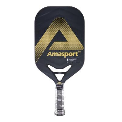 China Professinal Full Carbon Fiber Edge Dura Quality Size Amasport Full Carbon Custom Pickleball Paddle for sale