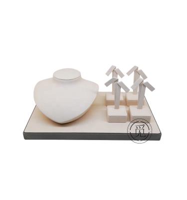 China OEM+ODM+Wholesale Multiple Customized Wooden Display Stand Sets Design For Earrings Necklace Jewelry Display for sale