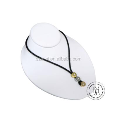 China White Faux Leather Flat Necklace Resin Necklace Display Stand Bust Display Wooden Jewelry Display for sale