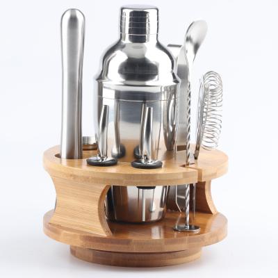 China Viable factory direct cocktail shaker set with stand bar supplies cocktwil bamboo bartender set for sale