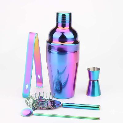 China Sustainable Bartenders 550ml Bar Tools Stainless Steel Cocktail Shaker Set Colorful Bartender Kit for sale