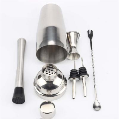 China Reusable; new durable 6 piece stainless steel cocktail shaker set holder for sale