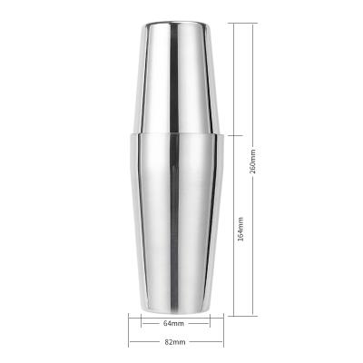 China Factory Direct Stainless Steel 600/700ml Boston Cocktail Shaker Metal Silver Bar Accessories Viable for sale