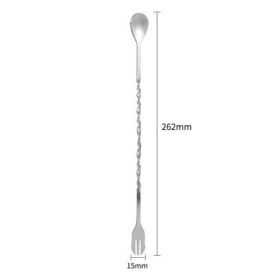 China Metal Viable Stir Twisted Stainless Steel Stirrer Cocktail Spoon Bar Kit Milk Tea Coffee Bartender Coffee Stirrer for sale