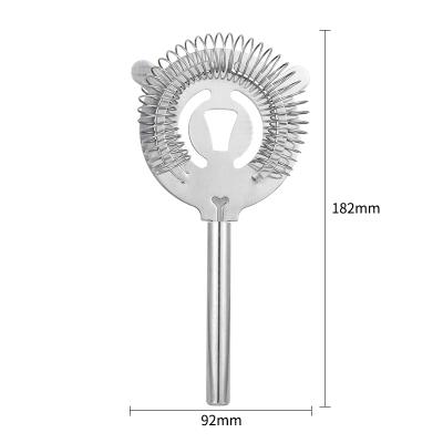 China Sustainable Professional Bartender Cocktail Strainer Metal Stainless Steel Fine Barware Bar Accessories for sale