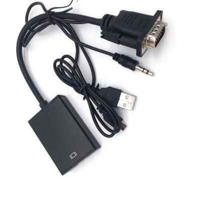 China VGA Male To HDMI Female Adapter With 3.5mm Audio And Micro USB Power Supply for sale