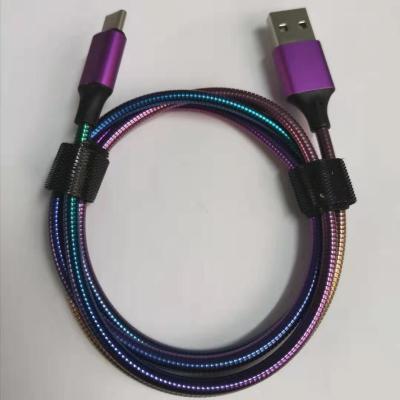 China Type C To Type A USB Type C Cables  Metal Outside Cover rainbow color for sale