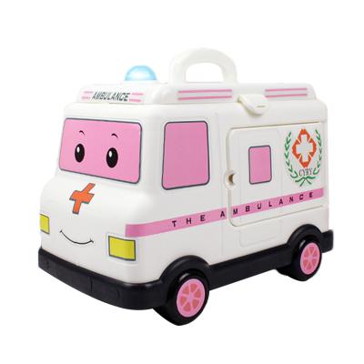 China Kids Plastic Funny Music Education Medical Ambulance Doctor Kit Toy With Light for sale