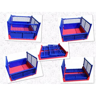 China Durable Custom Collapsible Collapsible Pallet Mesh Stillage Container Euro-box Pallet Storage Cage Pallet for sale