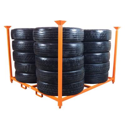 China Durable Hot Selling Durable Steel Q235 203*203cm Truck Tire Stacking Rack Otr Tire Storage Racks for sale