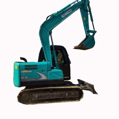 China Dig/grab/crush Small excavator used construction machinery original excavator Mini excavator SK75 sold at a low price for sale