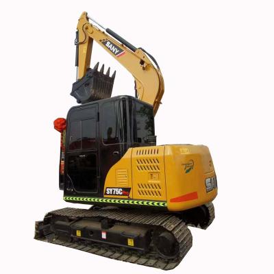 China Building\Construction\Earth Digging High Quality 7ton Sany SY75C Pro Digger ready to ship Used crawler Excavator With Hammer Line for sale