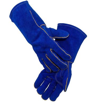 China Factory Direct Selling High Temperature Resistance Lumberjack Cut Heavy Duty Wear Resistant Construction Cowhide Welding Gloves for sale