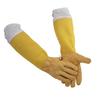 China Hot Sale Beekeeping Gloves Non-Slip And Wear-Resistant Goat Skin Bee Keeping With Long Sleeves Beekeeper Size Quality Beekeeping Equipment Vented Tools for sale