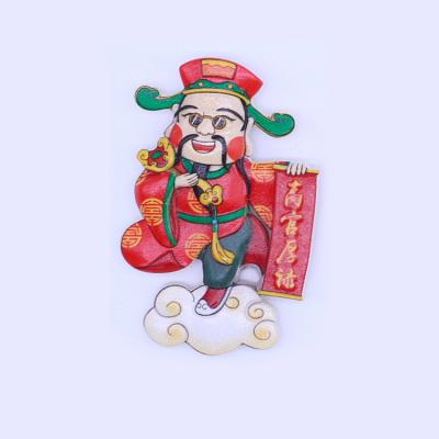 China Durable Chinese Fairy Fridge Souvenir Cartoon Fun Decorative Fridge The God of Wealth Custom Fridge Magnet for sale