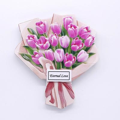 China Durable Resin Series Novelty Decor Lily Fridge Magnets Home Fridge Magnets Love And Flowers Fridge Magnet Bouquet Group for sale