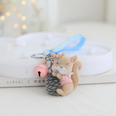 China Cute Plush Doll Product Plush Squirrel Couple Bag Ornament Doll Key Chain Pendant New Year Gift for sale