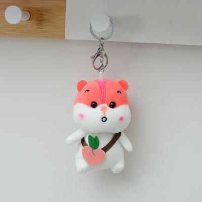 China Wholesale Cute Silicone Keychains Plush Cartoon Hamster Plush Toy Doll Product Key Promotional Gift With Sip Wrist Strap Car Key Decorate for sale