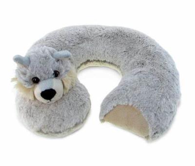 China New Stuffed Animal Doll Product Style Wolf Plush Pillow Kids Toy Cartoon Soft U Shape Wolf Plush Pillow for sale