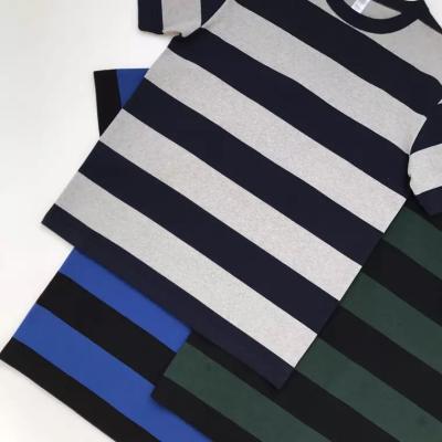 China Wholesale Brand Anti-Shrink Quality T-shirt 320gsm Unisex Heavy Thick 100% Cotton Striped Many Colors Short Sleeve Women Men For Men for sale