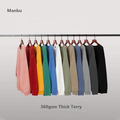 China 100% Plain French Terry Cotton Sweatshirts Wholesale High Quality Anti Shrink Free Hooded Oversized Crewneck Sweatshirt Unisex Men for sale