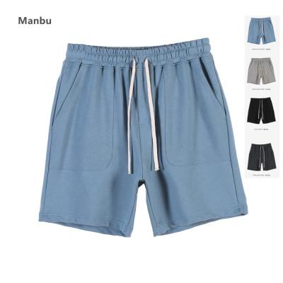 China 2021 Wholesale Summer Spring Anti-Wrinkle Sweat Shorts 100% Cotton Material Panel Drawstring Mens Shorts Half Pants For Men for sale