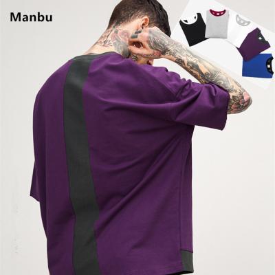 China Anti-pilling In-stock Color Block Combination Oversized Dot T-shirt Short Sleeve Two Color T-Shirt For Men for sale