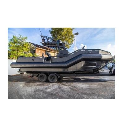 China Customized HDPE ever expendable HDPE military patrol boat defense hardness size outboard motors workboat for sale