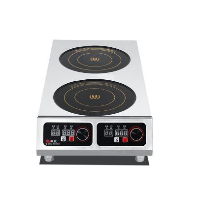 China Fried 5 Year Warranty CE 3500W Restaurant Hotel Stainless Steel 2 Burner Industrial Electric Vertical Commercial Induction Cooker for sale