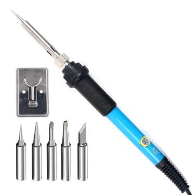 China 110V USA 220V EU Temperature 60W Adjustable Temperature Soldering Iron Electric Welding Soldering Iron with 5tips for sale